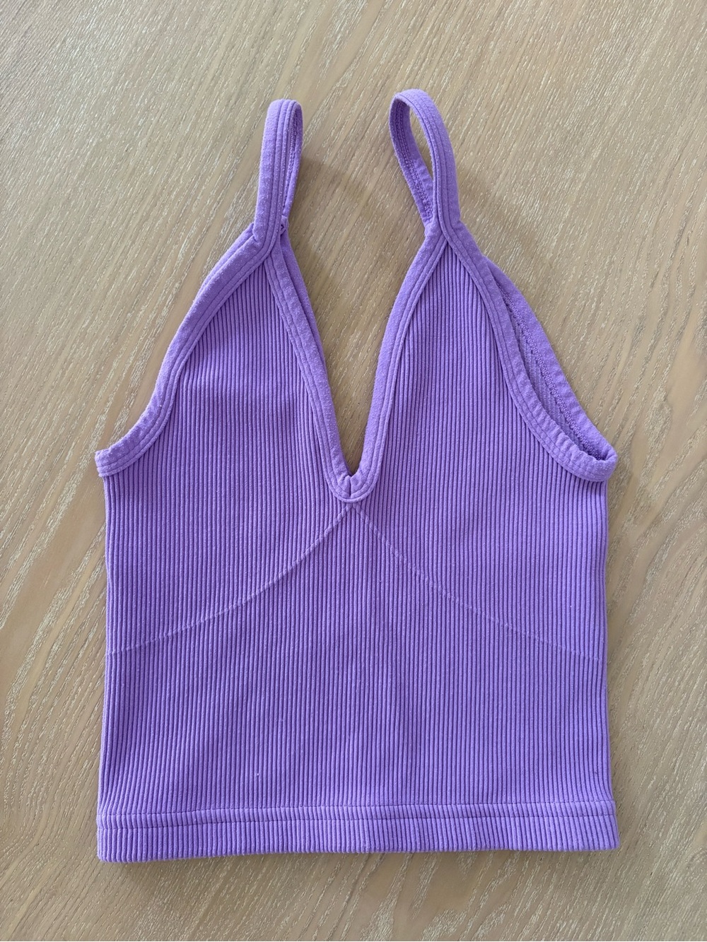 Free People Lavender Ribbed V-Neck Tank Top - XS